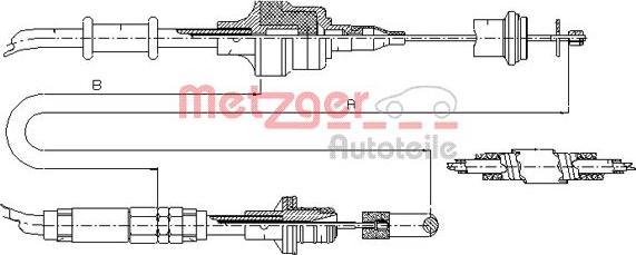 Metzger 10.3750 - Трос, управление сцеплением avtokuzovplus.com.ua