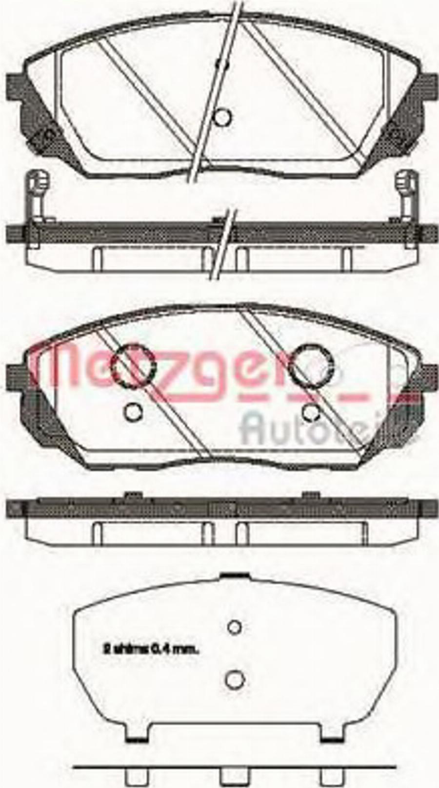 Metzger 1041.12 - Тормозные колодки, дисковые, комплект avtokuzovplus.com.ua