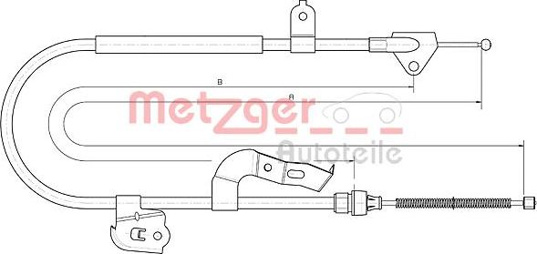 Metzger 10.4510 - Тросик, cтояночный тормоз avtokuzovplus.com.ua