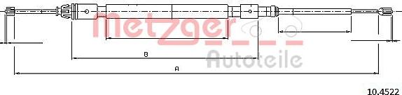 Metzger 1045.22 - Трос, гальмівна система autocars.com.ua