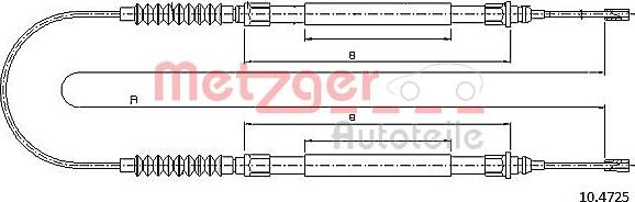 Metzger 10.4725 - Тросик, cтояночный тормоз avtokuzovplus.com.ua