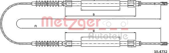 Metzger 10.4732 - Трос, гальмівна система autocars.com.ua