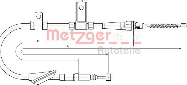 Metzger 10.5156 - Тросик, cтояночный тормоз autodnr.net