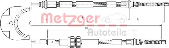 Metzger 10.5354 - Трос, гальмівна система autocars.com.ua