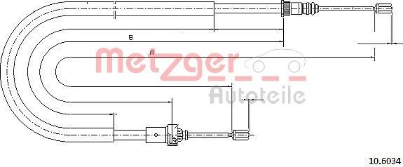 Metzger 10.6034 - Трос, гальмівна система autocars.com.ua