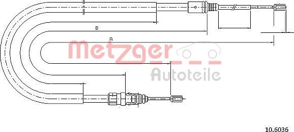 Metzger 10.6036 - Тросик, cтояночный тормоз avtokuzovplus.com.ua