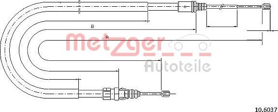 Metzger 10.6037 - Трос, гальмівна система autocars.com.ua