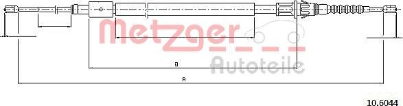 Metzger 10.6044 - Тросик, cтояночный тормоз autodnr.net