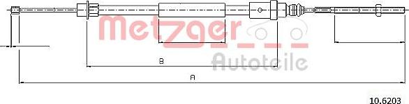 Metzger 10.6203 - Трос, гальмівна система autocars.com.ua