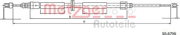 Metzger 10.6796 - Тросик, cтояночный тормоз avtokuzovplus.com.ua