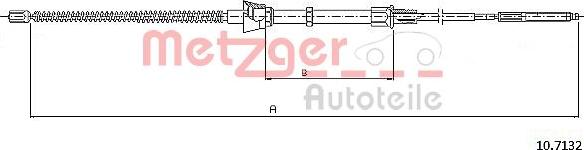 Metzger 10.7132 - Трос, гальмівна система autocars.com.ua