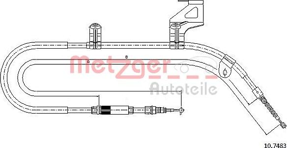 Metzger 10.7483 - Трос, гальмівна система autocars.com.ua