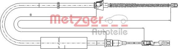 Metzger 10.7507 - Тросик, cтояночный тормоз avtokuzovplus.com.ua