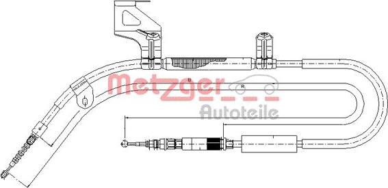 Metzger 10.7586 - Тросик, cтояночный тормоз avtokuzovplus.com.ua