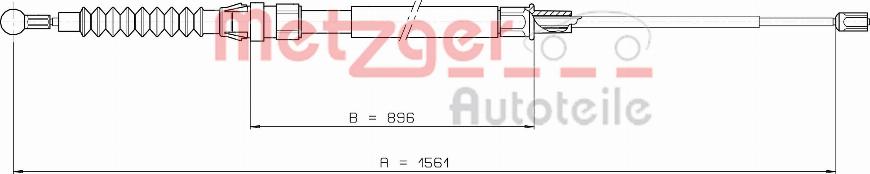 Metzger 10.7627 - Трос, гальмівна система autocars.com.ua
