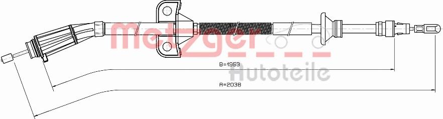 Metzger 10.8070 - Трос, гальмівна система autocars.com.ua