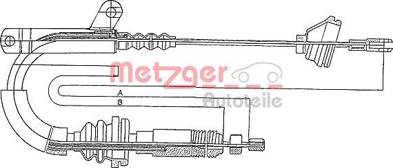 Metzger 10.817 - Трос, гальмівна система autocars.com.ua