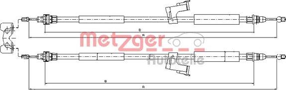 Metzger 10.8225 - Тросик, cтояночный тормоз autodnr.net