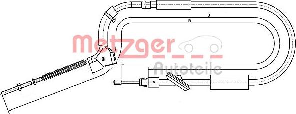 Metzger 10.9335 - Тросик, cтояночный тормоз avtokuzovplus.com.ua