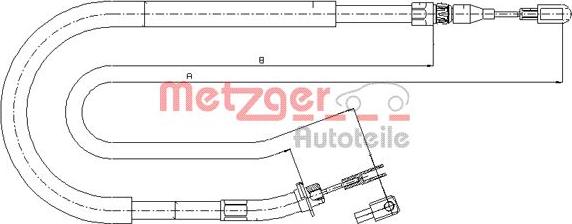 Metzger 10.9874 - Трос, гальмівна система autocars.com.ua