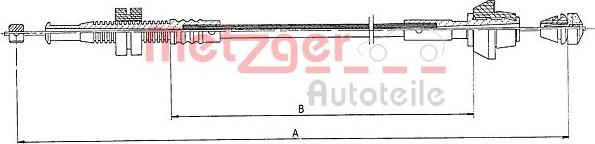 Metzger 11.0126 - Тросик газу autocars.com.ua
