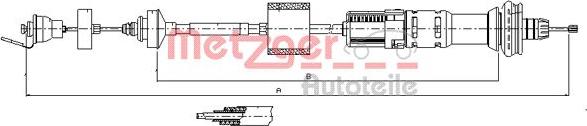 Metzger 11.2154 - Трос, управління зчепленням autocars.com.ua