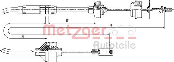 Metzger 11.2195 - Трос, управління зчепленням autocars.com.ua