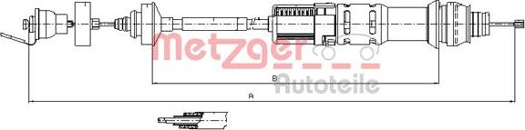 Metzger 11.2198 - Трос, управління зчепленням autocars.com.ua