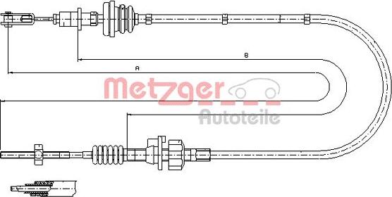 Metzger 11.2256 - Трос, управління зчепленням autocars.com.ua