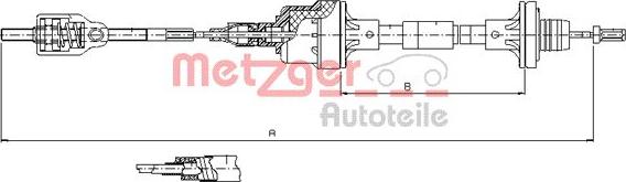 Metzger 11.2562 - Трос, управління зчепленням autocars.com.ua