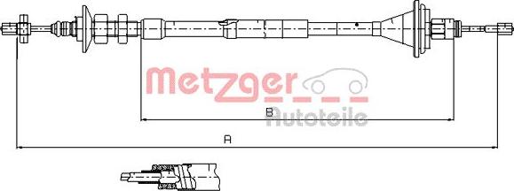 Metzger 11.2911 - Трос, управління зчепленням autocars.com.ua