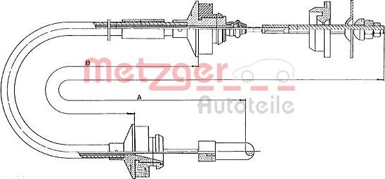 Metzger 11.3007 - Трос, управління зчепленням autocars.com.ua