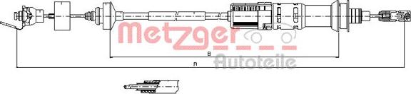 Metzger 11.3924 - Трос, управління зчепленням autocars.com.ua