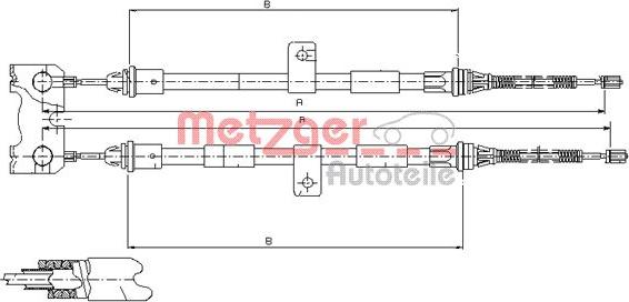 Metzger 11.5445 - Трос, гальмівна система autocars.com.ua