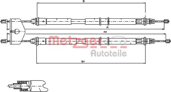 Metzger 11.5453 - Трос, гальмівна система autocars.com.ua