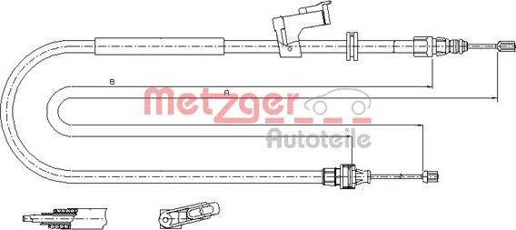 Metzger 11.5495 - Трос, гальмівна система autocars.com.ua