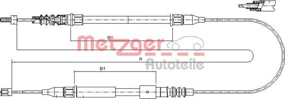 Metzger 11.5762 - Трос, гальмівна система autocars.com.ua