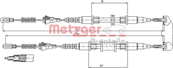 Metzger 11.5854 - Тросик, cтояночный тормоз avtokuzovplus.com.ua