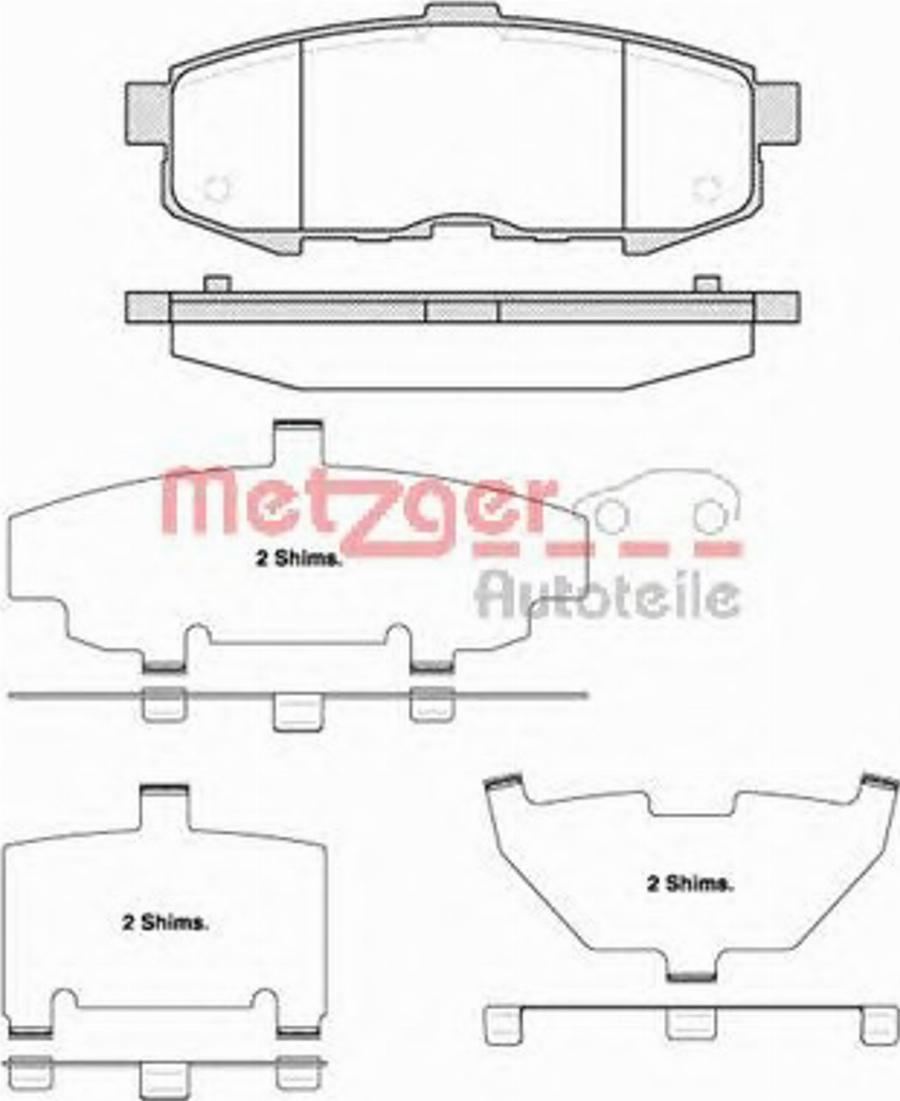 Metzger 116000 - Тормозные колодки, дисковые, комплект avtokuzovplus.com.ua