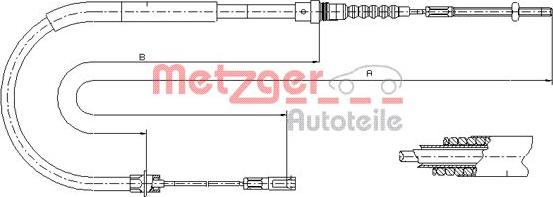 Metzger 11.6025 - Трос, гальмівна система autocars.com.ua