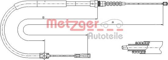 Metzger 11.6026 - Трос, гальмівна система autocars.com.ua