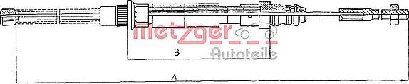 Metzger 11.606 - Тросик, cтояночный тормоз autodnr.net