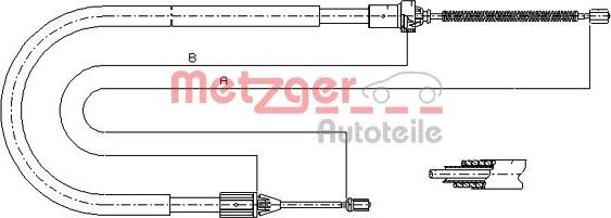 Metzger 11.6583 - Тросик, cтояночный тормоз avtokuzovplus.com.ua