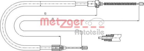 Metzger 11.6586 - Тросик, cтояночный тормоз autodnr.net
