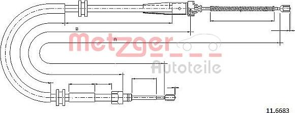 Metzger 11.6683 - Тросик, cтояночный тормоз avtokuzovplus.com.ua