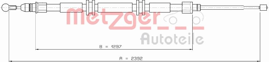 Metzger 11.6686 - Трос, гальмівна система autocars.com.ua