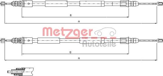 Metzger 11.6771 - Трос, гальмівна система autocars.com.ua