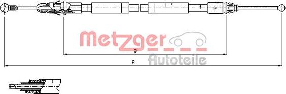 Metzger 11.6804 - Трос, гальмівна система autocars.com.ua