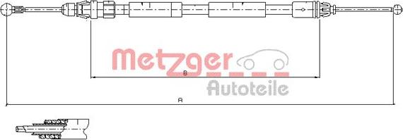 Metzger 11.6808 - Тросик, cтояночный тормоз autodnr.net