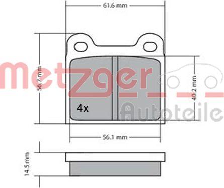 Metzger 1170003 - Тормозные колодки, дисковые, комплект autodnr.net